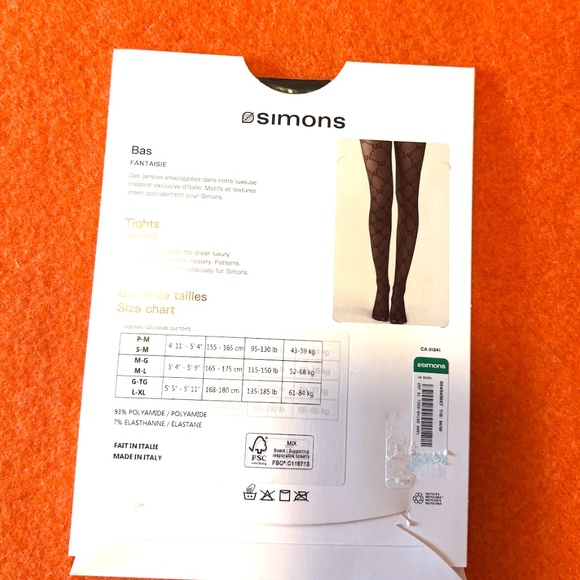 Love & diamonds black sheer pantyhose fantasy tights made in Italy NWT - Picture 6 of 7